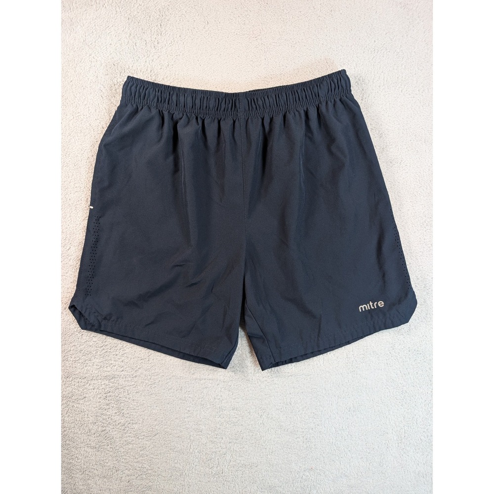 Mitre Mens Soccer‎ Athletic Shorts Navy Blue Elastic Waist Drawstring Size Large